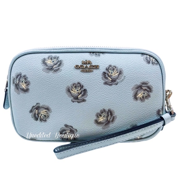 COACH Sadie Crossbody Clutch Handbag Rose Print - Picture 7 of 9